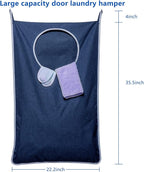 KEEPJOY 2 Pack Large Hanging Laundry Hamper Bag, 35x21.6 Inch Oversized Clothes Hanging Laundry bag with Hooks, Perfect for Managing Dirty Clothes Storage Bag (Blue,2-Pack)