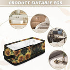 Storage Basket for Organizing Decorative Toilet Paper Storage Bin Multifunctional Organizer Toiletries Basket for Bathroom Closet Shelves Decor, Sunflower Butterfly Black