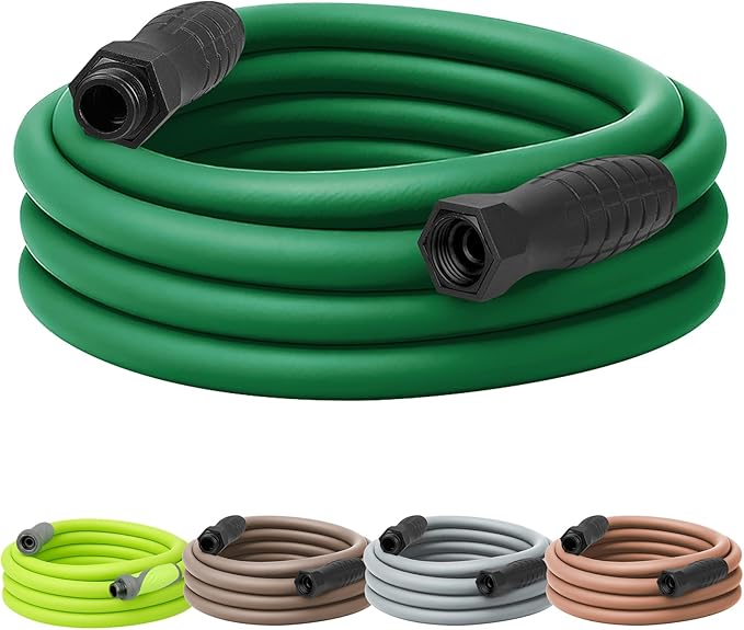 Flexzilla Colors SwivelGrip Garden Hose 5/8 in. x 25 ft., Lightweight All-Weather Water Hose, Durable and Flexible, Leak-Free Connections, Forest Green