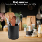 Cyrank Kitchen Utensil Holder, 360° Rotating Utensil Organizer Utensil Caddy Utensil Crocks for Kitchen Countertop(Black)
