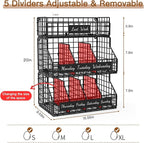 Egg Holder Countertop with Dividers & Labels, 3 Tier Stackable Chicken Egg Holder Egg Baskets for Gathering Fresh Eggs, Egg Organizer for Egg Storage, Wall-Mounted, Black