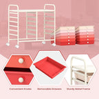 GOFLAME 12-Drawer Rolling Storage Cart, Multifunctional Art Craft Organizer Cart, Mobile Utility Storage Cart with Removable Drawers & Lockable Wheels, Craft Cart for Home Office School, Pink Gradient