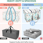 BALEINE 4-Pack Oversized Moving Bags with Reinforced Handles, Heavy-Duty Storage Tote for Clothes, Moving Supplies (Mosaic, 4-Pack)
