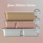 Bentgo Prep 60-Piece Meal Prep Kit - Reusable PFAS & BPA-Free Food Containers, 1-Compartment, 2-Compartment, & 3-Compartments - Microwave, Freezer, & Dishwasher Safe (Gleam Metallics)