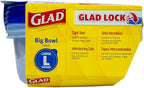 Glad GladWare Big Bowl Food Storage Containers with Lids, Large Round BPA Free Plastic Containers for Soups, Salads, and Meal Prep, Lock Tight Seal, Microwave Dishwasher Safe, 48 Oz, 3 Count