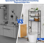 samstar 3 Tier Over The Toilet Storage Rack, Bathroom Organizer Shelves Cabinet Above Toilet, Freestanding Shelf Space Saver, Black