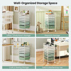 Giantex 6 Storage Drawer Cart Rolling Organizer Cart for Tools Scrapbook Paper Home Office School Multipurpose Mobile Utility Cart, Green Gradient