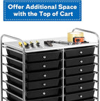GOFLAME 20-Drawer Rolling Storage Cart, Multifunctional Art Craft Organizer Cart, Mobile Utility Storage Cart with Removable Drawers & Lockable Wheels, Craft Cart for Home Office School, Black