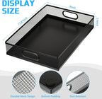 Tandefio 3 Pcs Desk Drawer Organizer Bulk Metal Mesh Trays A4 Large Desktop Storage Box Portable Wire File Basket with Handle for Office Supplies Craft Magazine Paper 12.87" x 9" x 2.4"(Black)