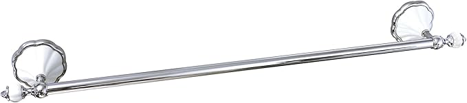 24" Towel Bar - White Porcelain & Chrome - Flora Series - 5 Year Warrantee