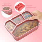 Bento Adult Lunch Box (4 pack), 4-Compartment Meal Prep Container with Transparent Cover, Reusable Lunch Containers for Kids, No BPA, Microwave/Dishwasher Safe (PP(Red/Green/Blue/Purple))