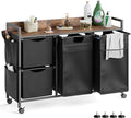 Laundry Sorter with 4 Section, 150L Laundry Hamper with Wheels, Laundry Basket with Small Side Pockets and Pull-Out Removable Liners,for Laundry Room Bedroom Bathroom