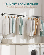OROPY Industrial Pipe Clothing Rack Set of 2, Wall Mounted Clothes Rack, Closet Rods For Hanging Clothes, 33" Multi-purpose Hanging Rod for Laundry Room, Bedroom and Closet Storage