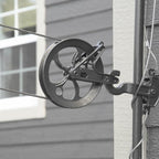Strata Aged Bronze Harmony Clothesline Outdoor Heavy Duty Kit - 150 Feet Galvanized Wire PVC Coating, 6.5" Aged Bronze Clothes line Pulley 2pcs, Metal Mini Winch Tightener 1pc & 2 Metal Hooks