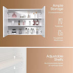 24x32 inch Bathroom Wall Cabinet, Saver Storage Cabinet, Medicine Cabinet with 2 Door and Adjustable Shelves, White（Assembly Required）