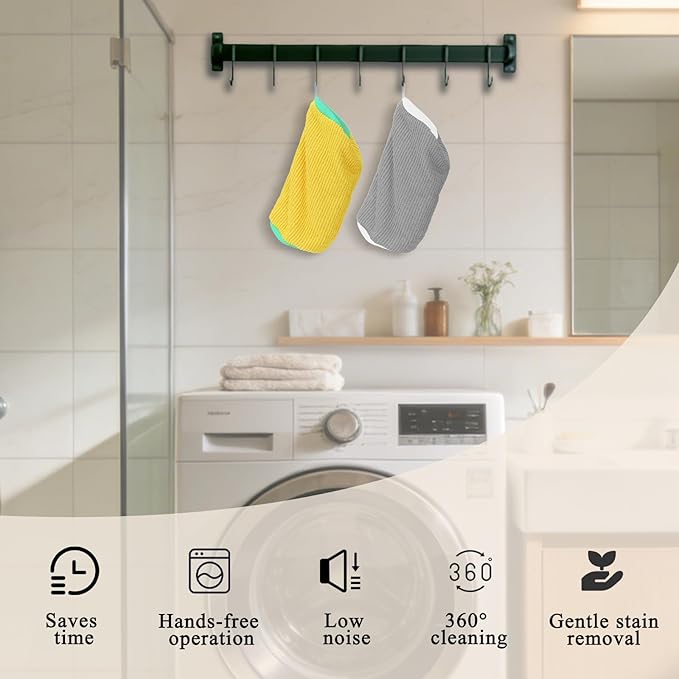 Dual Shoe Washing Machine Bag Holds 2 Shoes,Reusable Laundry Shoe Bag for Washer and Dryer 360° Deep Cleaning,Shoe Cleaning Bags with Built-in Brushes for Sneaker Tennis Shoes Drying Bags (Yellow)