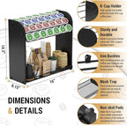 K Cup Pod Holder for Countertop – Pod Organizer & Coffee Bar Accessory for Home or Office, Easy to Assemble (Black)