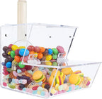 Clear Acrylic Candy Dispenser Bin with Scoop,Magnetic Snack food Storage for Bulk Candy,Cereal,Pet food,Laundry Pods