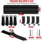 16.5" Garage Organization Wall Mount, Heavy Duty Garden Tool Rack, Hanging Storage Rack for Yard Tools, Shed (16.5 Inches)