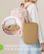 Small Lunch Box Insulated Lunch Bag for Women Men, Bento Kids Lunch Box, Compact Portable Thermal Meal Cooler Bags with Buckle Handle for Work & School, Khaki 5L