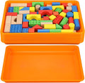 Maitys 15 Pcs Flat Plastic Trays 16.1 x 11.8'' Sensory Storage Paper Tray Stackable Classroom Bins for Office Home Organizer Crafts Supplies(Orange)