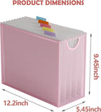 Sinboun Hanging File Organizer Letter-Size File Holder Filing Box Includes 5 Hanging Folders - Metal Mesh Magazine Letter Storage Cabinets File Cart for Office Home School, No Assembly Required Pink