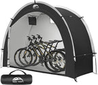 Happy Travel Bike Storage Tent Shed, Outdoor Waterproof Bicycle Covers Shelter with Window for 2/3/4/6/8 Bikes,Oversized Outside Portable Sheds for Lawn Mower,Garden Tools