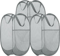 BATTOO Deluxe Strong Mesh Pop up Laundry Hamper Basket with Side Pocket for Laundry Room, Bathroom, Kids Room, College Dorm or Travel 3 x Grey