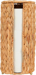 FairyHaus Wicker Toilet Paper Storage Basket with Lid, 3 Rolls Natural Water Hyacinth Toilet Paper Holder with Storage, Handwoven Toilet Paper Holder Stand Basket for Bathroom