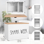 Tampon Holder for Bathroom,Feminine Product Organizer with Lid,Shark Week Tampon Storage Pad and Lady Stuff Box Tampon Organizer for Bathroom (White)
