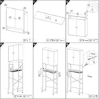 Over-The-Toilet Storage Rack, 4-Tier Bathroom Organizer Shelf Over Toilet with Barn Doors Cabinet and Basket, Freestanding Space Saver Bathroom Shelves with Paper Holder Above Toilet (Gray & White)