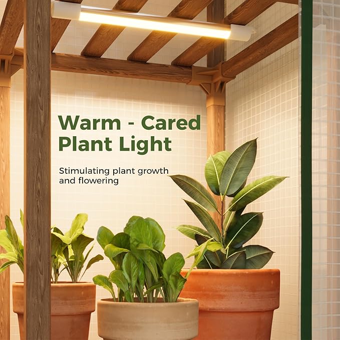 Bamworld Mini Greenhouse with Grow Light Plant Stand for Mutiple Pots Outdoor 3-Tierd Reusable Portable Warm House with PE Cover Compact Patio Boho Home Decor