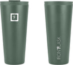 IRON °FLASK Classic Tumbler - Vacuum Insulated Stainless Steel Water Bottle, Double Walled, Drinking Cup, Insulated Travel Mug (Sage, 32 oz Solid Lid)