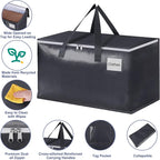 StorageRight Heavy Duty Moving Boxes-Moving Bags with Zipper, Reinforced Handles and Tag Pocket-Collapsible Moving Supplies-Totes for Storage Great for moving, Storage and Travel 93L(Gray-4 Pack)