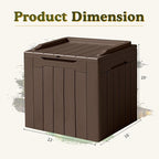 Devoko 31 Gallon Waterproof Outdoor Storage Box Resin Deck Box Lockable and UV Resistant for Patio Furniture,Garden Tools (Brown)