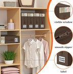 WOWBOX Sheet Organizers and Storage,Closet Bed Sheet Organizer Under Bed Storage and Organization with Label Cards & Clear Window for Bedding Sheets,Duvet Covers,Blankets (8 Pack，Brown)
