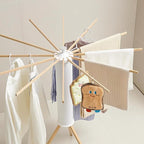 JOOM Tripod Clothes Drying Rack, Garment Rack Portable and Foldable Space Saving Laundry Drying Rack - Drying Rack Clothing 12 Rods Wooden