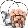 Tandefio 2 Pcs 8" Egg Basket for Storage Collecting Carrying and Transporting Chicken and Duck Eggs, Farm Grade Wire Storage Basket