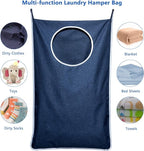 KEEPJOY XL Hanging Laundry Hamper Bag, Large 36"x22" Clothes Hanging Hamper with Strong Hooks for Dirty Clothes Laundry Storage Bag (Blue,1-Pack)
