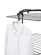 Brabantia HangOn Tower Clothes Drying Rack with Wheels | 98ft (30m) | Matt Black | Tall 3-Tier Indoor Clothes Airer with Adjustable Shelves for Towels, Folds Flat to Save Space | Fits 3 Full Loads