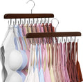 HOUSE DAY Belt Hanger for Closet 2 Pack, 40 Hooks Bra/Tie/Tank Top Hanger, Space Saving Hangers Storage Max 40 Belts/Ties, Sturdy Wooden Belt Rack Closet Accessories