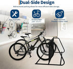 Double Side 12 Bike Floor Rack 71 Inch Length Freestanding Bicycle Parking Stand In Ground Grid Design for Garages Streets Yards and Bike Events Heavy Duty Storage 71" x 38" x 29.3"