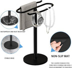 Hand Towel Holder Stand,S-Shaped Free-Standing Towel Rack Black SUS304 Stainless Steel Towel Bar Rack Stand Stand Hand Towel Rack Standing Towel Bar for Bathroom Kitchen Vanity Countertop