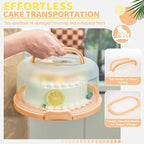 Ohuhu Cake Stand with Lid, Cake Carrier BPA-Free Cake Containers for 10 inch Cake with 2 Handles Cupcake Carrier - Plastic Cover Two Sided Base for Transport Pies Nuts Fruit Perfect Gifts