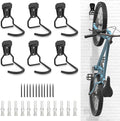 Housolution Bike Wall Mount with Fixed Hook, [6 Pack] Heavy Duty Bike Storage Rack, Bike Rack Vertical Stand for Garage - Easily Hang/Detach - with Screws Iron Bike Hanger Brackets