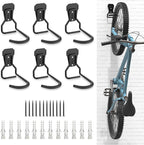 Housolution Bike Wall Mount with Fixed Hook, [6 Pack] Heavy Duty Bike Storage Rack, Bike Rack Vertical Stand for Garage - Easily Hang/Detach - with Screws Iron Bike Hanger Brackets