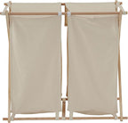 Household Essentials 6786-1 Collapsible Double X-Frame Laundry Hamper Sorter with Fold Over Lid , White