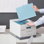 Staples Storage & Filing Box, Heavy-Duty with Handles & Removable Lid, Letter & Legal Size Documents, Stackable, 12-Pack, White/Gray