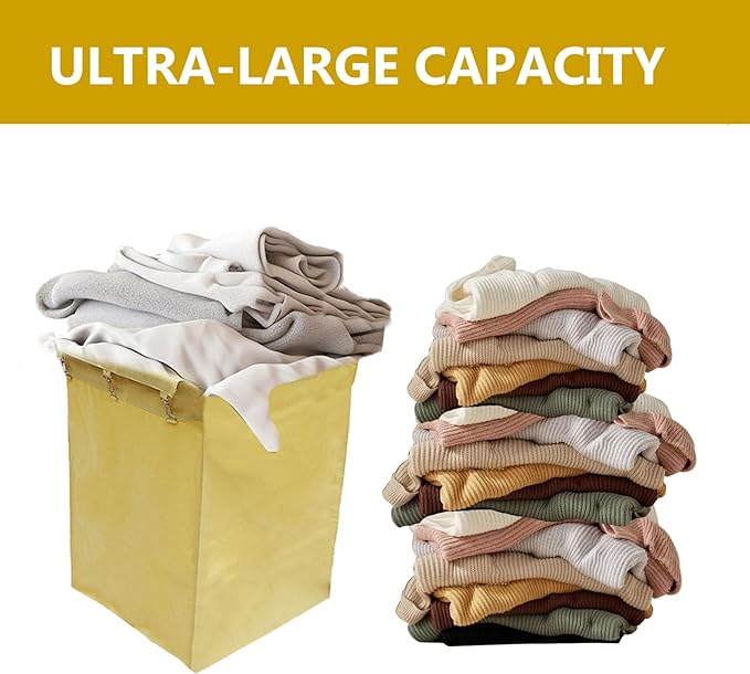 Buhelyc Thickened Oxford Cloth Storage Bag Replacement Liner Bag for Laundry Cart Removable Storage Bag for Commercial/Home(Color:Yellow)