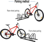 XINYI Bike Rack Floor, Bike Stand Garage, Indoor/Outdoor Bike Rack Garage,22-28" Wheel Stand, Max. Tire Width 2.1", Front/back Bike Stand For Mountain, Road and Kids Bikes for 3 Bikes